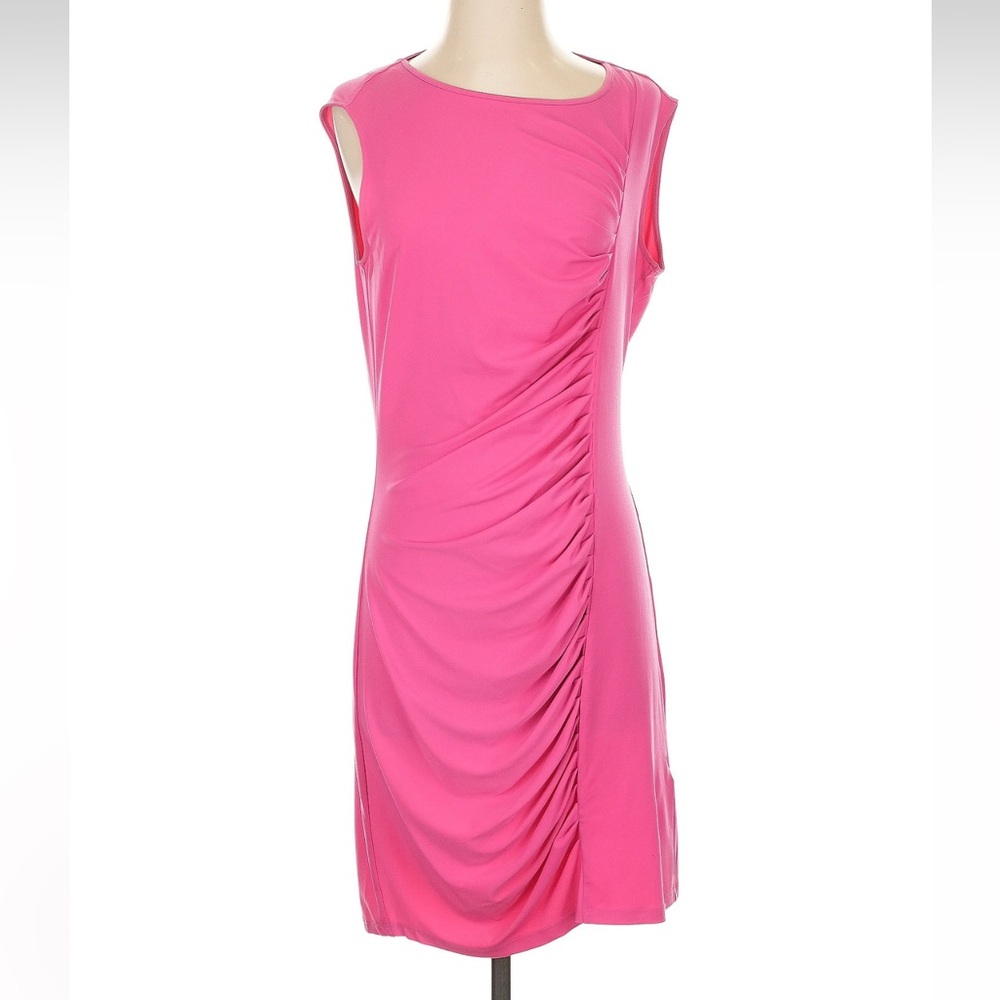MICHAEL Michael Kors Hot Pink Sleeveless Ruched Sheath Dress